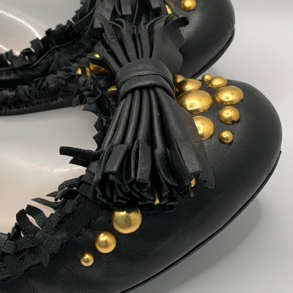 ♣️ Miu Miu ♣️ Black Lamb Leather Flats - Picture 7 of 15